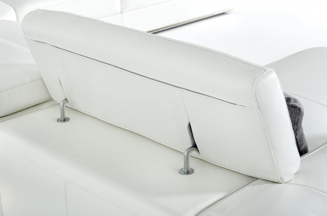 VIG Furniture - Divani Casa Pella - Modern White Italian Leather Sectional Sofa - VGCA5106-LAF - GreatFurnitureDeal