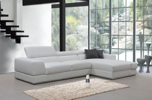 VIG Furniture - Divani Casa Pella Mini Modern White Leather Right Facing Sectional Sofa - VGCA5106A-WHT-RAF-SECT - GreatFurnitureDeal