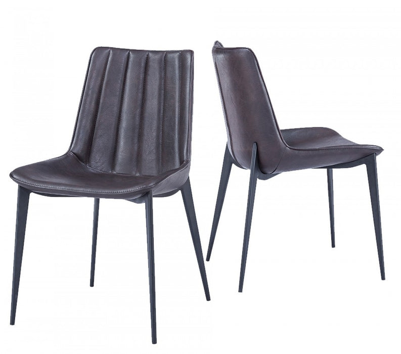 VIG Furniture - Modrest Peoria Modern Brown & Black Dining Chair (Set of 2) - VGHR3590-BRN-DC