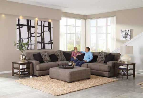 Jackson Furniture - Ava 3 Piece Sectional Sofa w/USB with Cocktail Ottoman in Pepper - 4498-93-94-59-28-PEPPER
