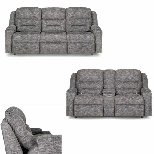 Franklin Furniture - Beacon 3 Piece Triple Power Reclining Living Room Set - 79847-35-4798-PEWTER