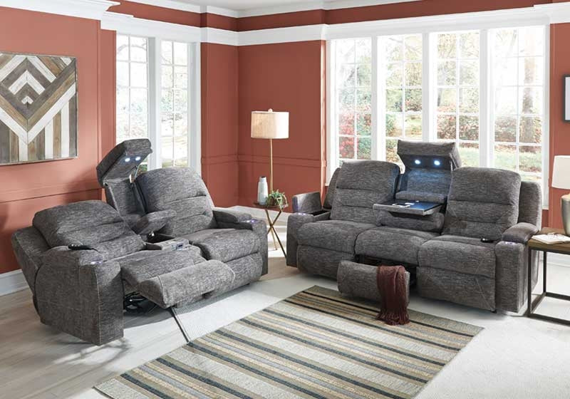 Franklin Furniture - Beacon 3 Piece Triple Power Headrest and Lumbar Living Room Set - 79847-35-4798-PEWTER - GreatFurnitureDeal