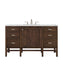 James Martin Furniture - Addison 48" Single Vanity Cabinet, Mid Century Acacia, w/ 3 CM Ethereal Noctis Quartz Top - E444-V48-MCA-3ENC - GreatFurnitureDeal
