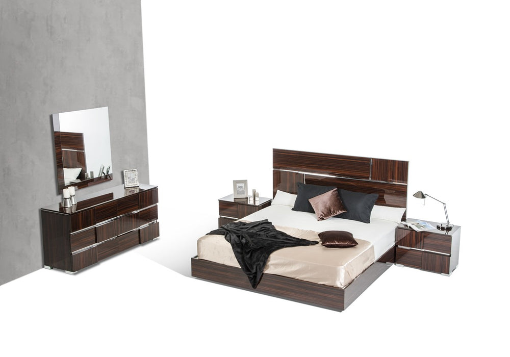 VIG Furniture - Nova Domus Ria Contemporary Brown Eco-Leather & Walnut Nightstand - VGVCN-A001 - GreatFurnitureDeal
