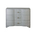 Worlds Away - Three Drawer Chest In Grey Grasscloth With Acrylic Hardware - PLYMOUTH GRY - GreatFurnitureDeal