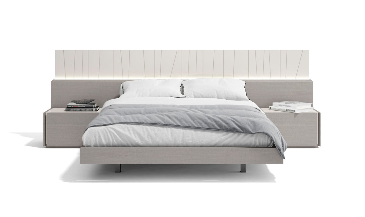 J&M Furniture - Porto 5 Piece Queen Platform Bedroom Set  in Grey - 17865-Q-5SET - GreatFurnitureDeal
