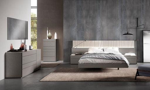 J&M Furniture - Porto 6 Piece Queen Platform Bedroom Set  in Grey - 17865-Q-6SET - GreatFurnitureDeal