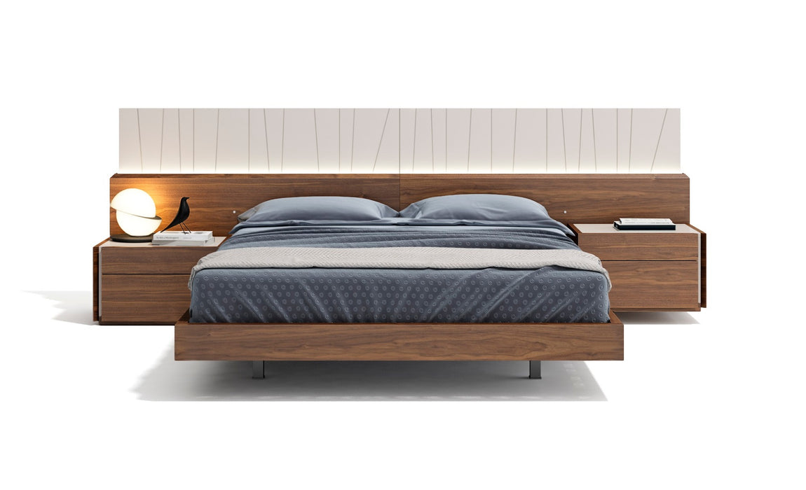 J&M Furniture - Porto 5 Piece King Platform Bedroom Set  in Walnut - 17866-K-5SET - GreatFurnitureDeal