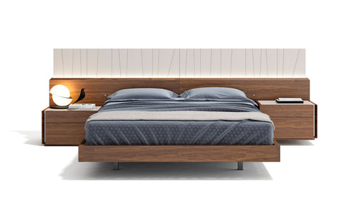 J&M Furniture - Porto 3 Piece Queen Platform Bedroom Set  in Walnut - 17866-Q-3SET - GreatFurnitureDeal