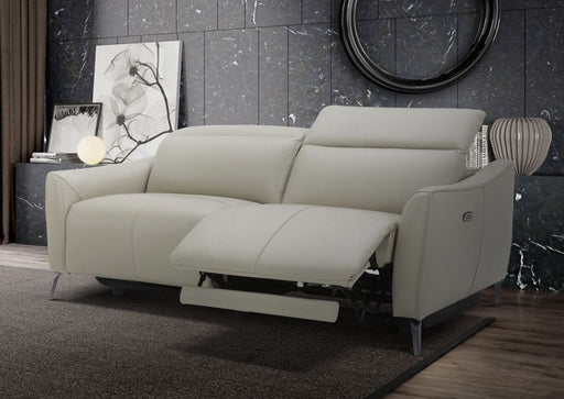 VIG Furniture - Divani Casa Prairie Modern Light Grey Leather Dual Electric Sofa Recliner with Electric Headrest - VGKMKM.381H-DK-GRY-S - GreatFurnitureDeal