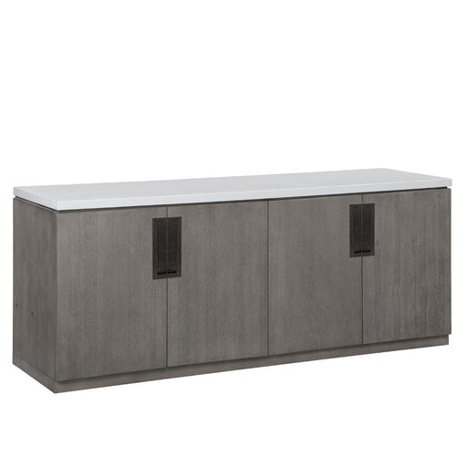 Parker House - Americana Modern 92" TV Console with Hutch and LED Lights in Dove - AME#92-4-DOV
