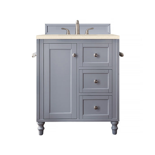 James Martin Furniture - Copper Cove Encore 30" Single Vanity, Silver Gray, w- 3 CM Eternal Marfil Quartz Top - 301-V30-SL-3EMR - GreatFurnitureDeal