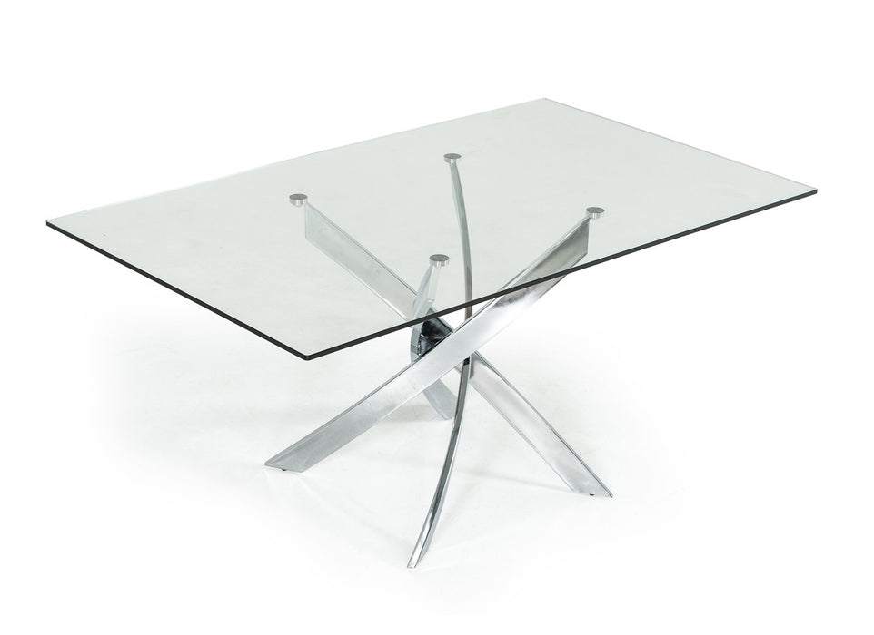 Vig Furniture - Modrest Pyrite Modern Rectangular Glass Dining Table - VGEWF2133EA - GreatFurnitureDeal