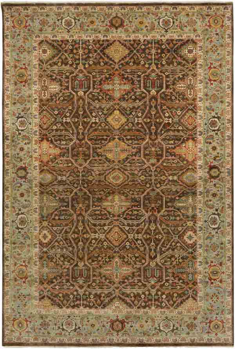 Surya Rugs - Pazyryk Black, Green Area Rug - PZY1000 - 6' x 9' - GreatFurnitureDeal