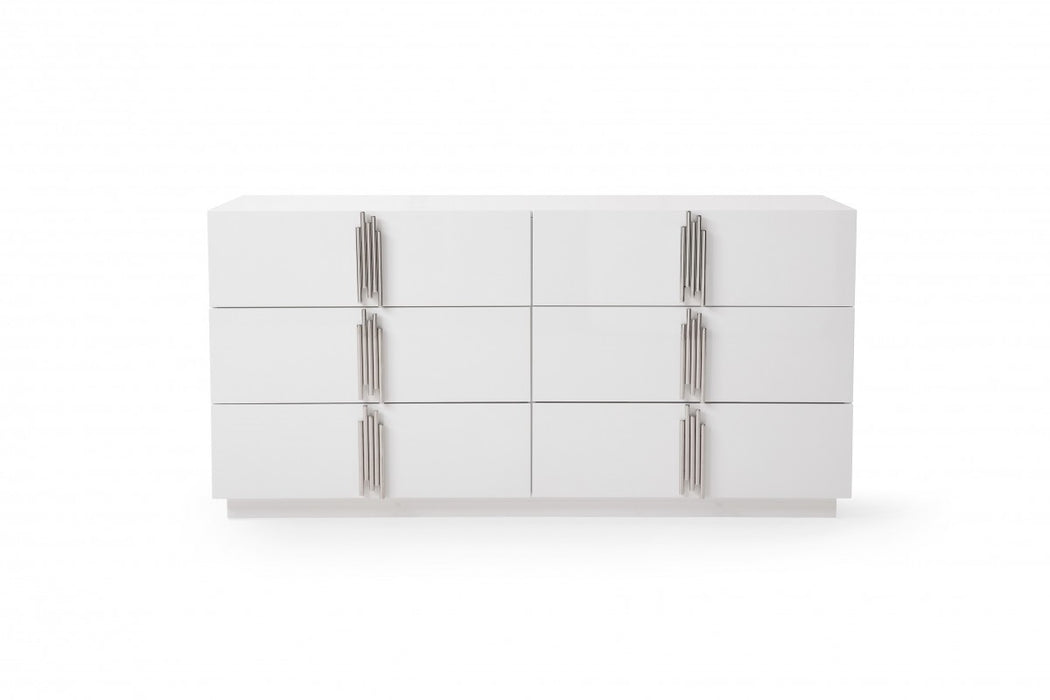 VIG Furniture - Modrest Token - Modern White & Stainless Steel Bedroom Set - VGVCBD815-SET-WHT