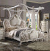 Acme Furniture - Picardy California King Bed w-Canopy, Fabric & Antique Pearl - 28204CK - GreatFurnitureDeal