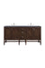 James Martin Furniture - Addison 72" Double Vanity Cabinet, Mid Century Acacia, w- 3 CM Charcoal Soapstone Quartz Top - E444-V72-MCA-3CSP - GreatFurnitureDeal