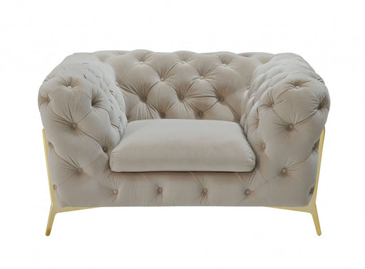 VIG Furniture - Divani Casa Quincey Transitional Beige Velvet Chair - VGKNK8520-BEI-CH - GreatFurnitureDeal