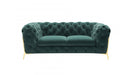 VIG Furniture - Divani Casa Quincey Transitional Emerald Green Velvet Loveseat - VGKNK8520-GRN-L - GreatFurnitureDeal