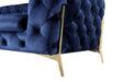 VIG Furniture - Divani Casa Quincey Transitional Blue Velvet Loveseat - VGKNK8520-BLU-L - GreatFurnitureDeal