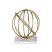 Worlds Away - Gold Leaf Sphere On White Marble Base - QUINCY G - GreatFurnitureDeal
