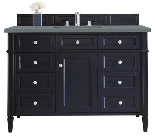 James Martin Furniture - Brittany 48" Victory Blue Single Vanity w/ 3 CM Cala Blue Quartz Top - 650-V48-VBL-3CBL - GreatFurnitureDeal