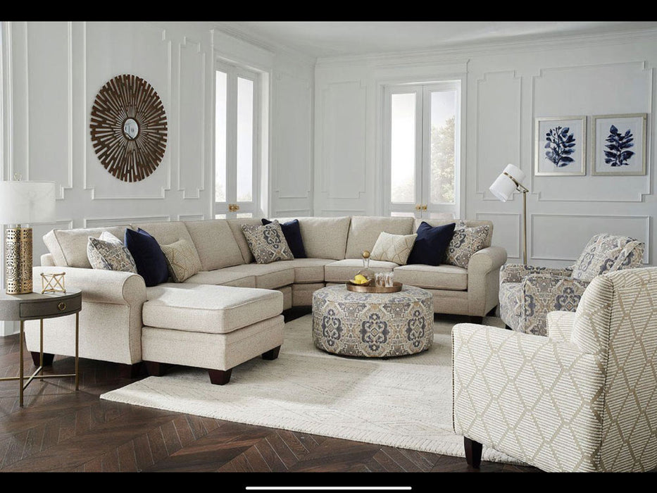 Southern Home Furnishings - Plumley Bisque Sectional in Cream - 1179 1172 1175 1170 Plumley Bisque