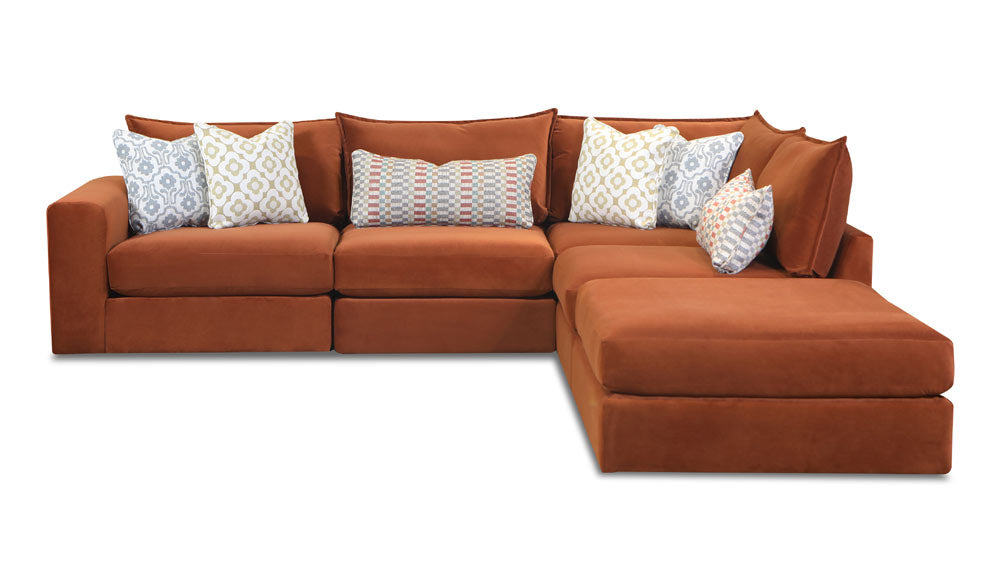 Southern Home Furnishings - Marquis Sectional in Rust - 7004-11L 19KP 15 03 Marquis