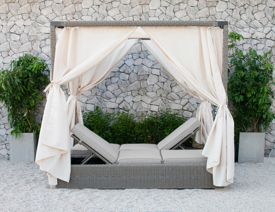 VIG Furniture - Renava Marin Outdoor Beige Canopy Sunbed - VGATRABD-106-BGE - GreatFurnitureDeal
