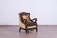 European Furniture - Raffaello 2 Piece Luxury Sofa Set in Black & Antique Dark Gold Leaf - 41024-SC - GreatFurnitureDeal