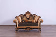 European Furniture - Raffaello Luxury Loveseat in Black & Antique Dark Gold Leaf - 41024-L