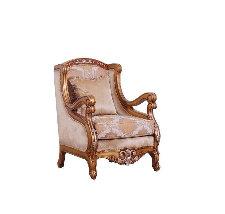 European Furniture - Raffaello 4 Piece Living Room Set in Beige Gold - 41026-4SET