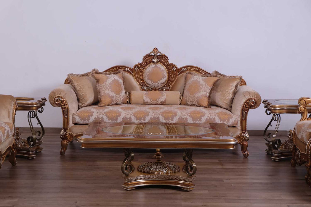 European Furniture - Raffaello 4 Piece Living Room Set in Beige Gold - 41026-4SET