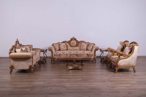 European Furniture - Raffaello 4 Piece Living Room Set in Beige Gold - 41026-4SET - GreatFurnitureDeal