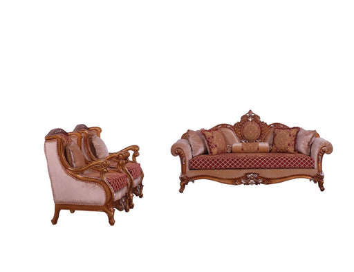 European Furniture - Raffaello III 2 Piece Luxury Sofa Set in Red & Gold - 41022-SC