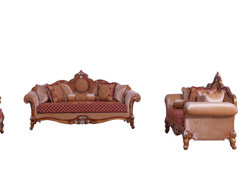 European Furniture - Raffaello III 2 Piece Luxury Sofa Set in Red & Gold - 41022-SL