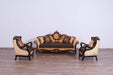 European Furniture - Raffaello 2 Piece Luxury Sofa Set in Black & Antique Dark Gold Leaf - 41024-SC - GreatFurnitureDeal