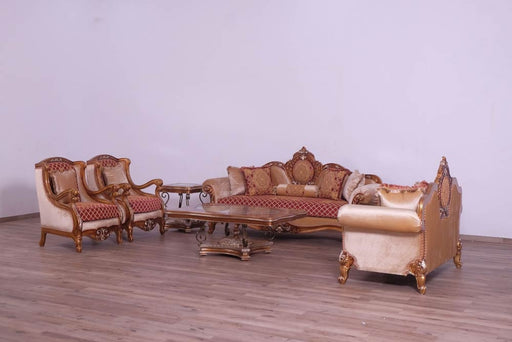 European Furniture - Raffaello III End Table in Red & Gold - 41026-ET - GreatFurnitureDeal