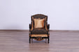 European Furniture - Raffaello Luxury Chair in Black & Antique Dark Gold Leaf - 41024-C 