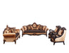 European Furniture - Raffaello 3 Piece Luxury Living Room Set in Black & Antique Dark Gold Leaf - 41024-SLC