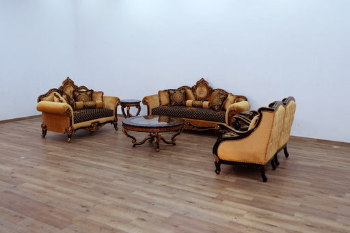 European Furniture - Raffaello 4 Piece Living Room Set in Black Gold - 41024-4SET - GreatFurnitureDeal