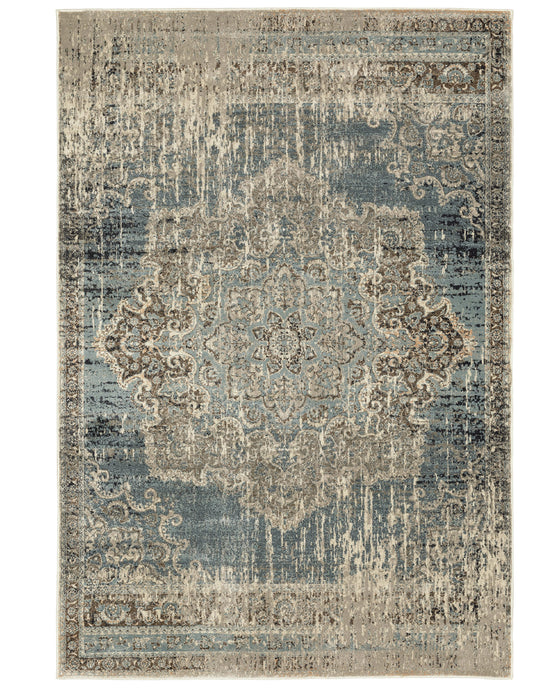 Oriental Weavers - Raleigh Blue/ Ivory Area Rug - 6649H - GreatFurnitureDeal