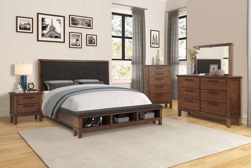 Myco Furniture - Robert 3 Piece King Bedroom Set in Cherry - RB400-K-3SET - GreatFurnitureDeal