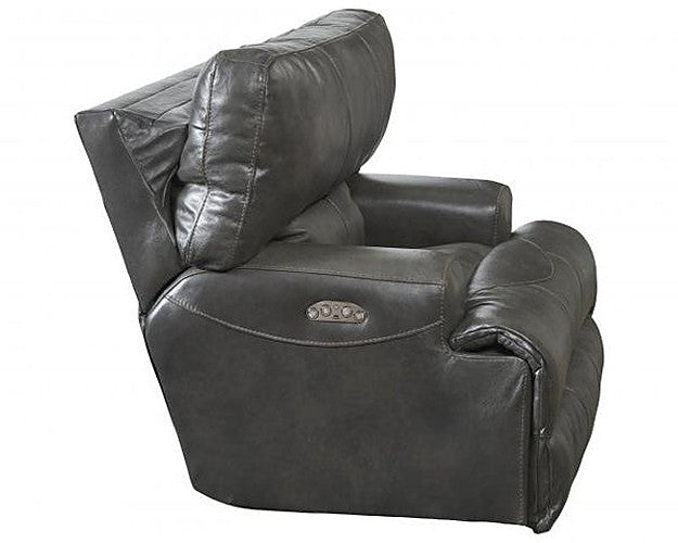 Catnapper - Wembley 3 Piece Lay Flat Reclining Living Room Set in Steel - 4581-STEEL-3SET - GreatFurnitureDeal