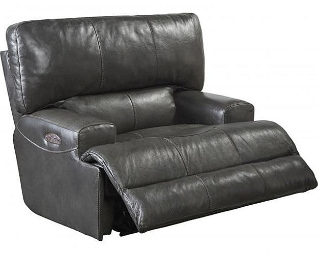 Catnapper - Wembley 3 Piece Lay Flat Reclining Living Room Set in Steel - 4581-STEEL-3SET - GreatFurnitureDeal