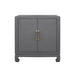 Worlds Away - Two Door Chest With Brass Hardware In Grey Lacquered Basketweave Grasscloth - RENWICK GRY - GreatFurnitureDeal