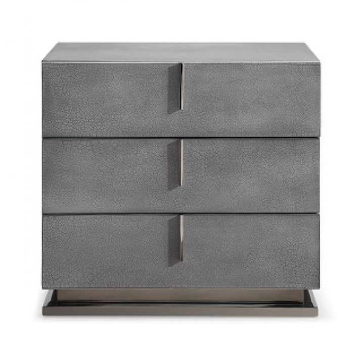 VIG Furniture - Modrest Buckley Modern Cracked Grey 2-Drawer Nightstand - VGVC-N2003-GRY - GreatFurnitureDeal