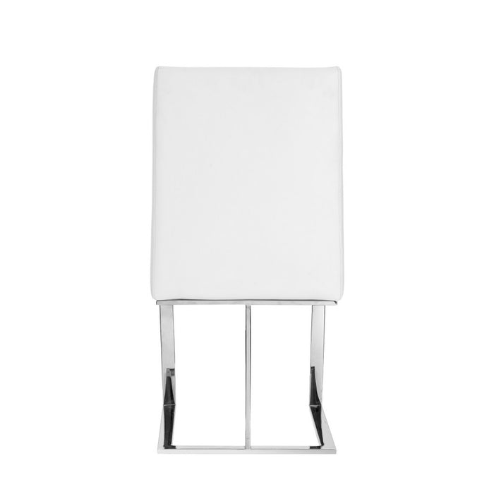 VIG Furniture - Modrest Frankie - Modern White & Brushed Stainless Steel Dining Chair - VGGA-6917CH-WHT-SS-DC - GreatFurnitureDeal