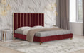 VIG Furniture - Divani Casa Reyes Modern Red Velvet & Gold Eastern King Bed - VGYUHD-1880-RED - GreatFurnitureDeal