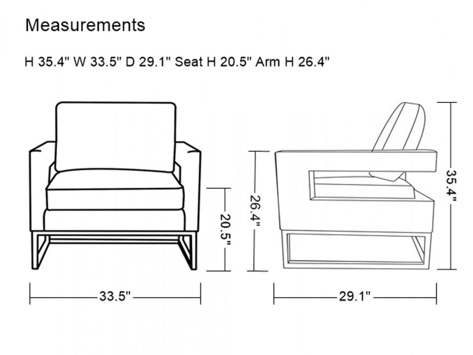 VIG Furniture - Modrest Edna Modern Blue Velvet & Gold Accent Chair - VGRH-RHS-AC-201-BLU - GreatFurnitureDeal